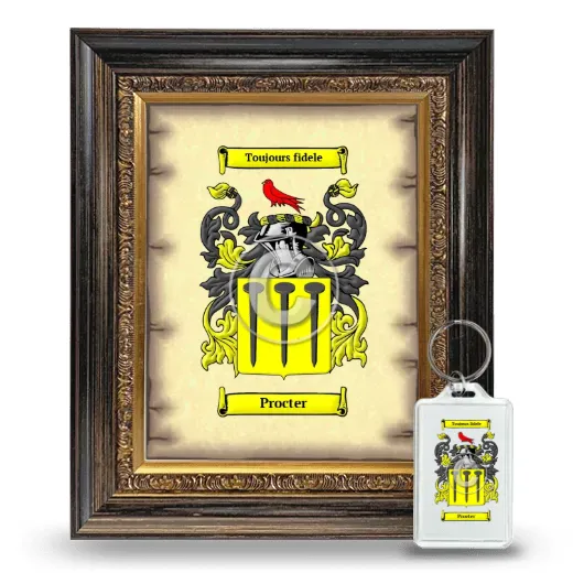 Procter Framed Coat of Arms and Keychain - Heirloom