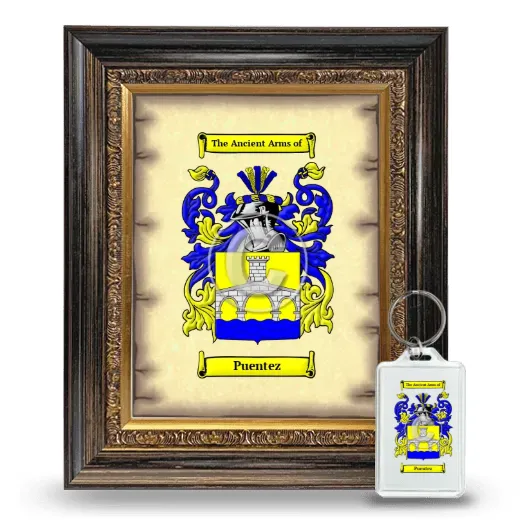 Puentez Framed Coat of Arms and Keychain - Heirloom