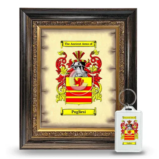 Pugliesi Framed Coat of Arms and Keychain - Heirloom
