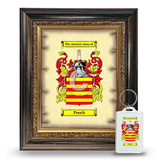 Punch Framed Coat of Arms and Keychain - Heirloom