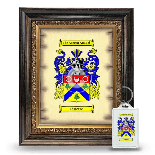 Purette Framed Coat of Arms and Keychain - Heirloom