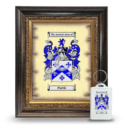 Purtle Framed Coat of Arms and Keychain - Heirloom