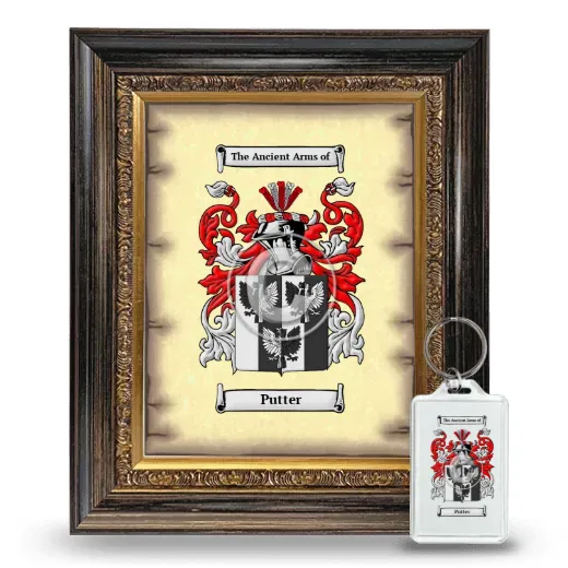 Putter Framed Coat of Arms and Keychain - Heirloom