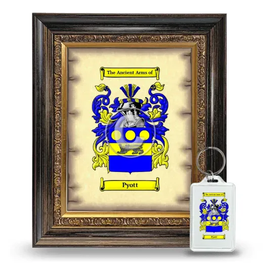 Pyott Framed Coat of Arms and Keychain - Heirloom