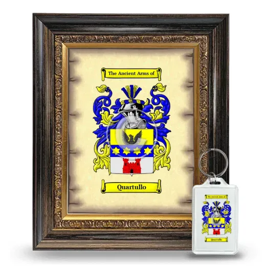 Quartullo Framed Coat of Arms and Keychain - Heirloom