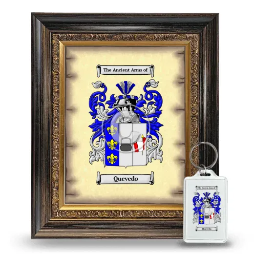 Quevedo Framed Coat of Arms and Keychain - Heirloom