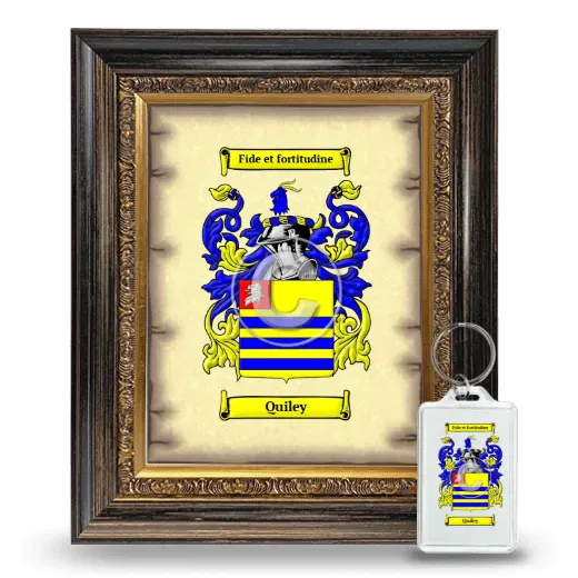 Quiley Framed Coat of Arms and Keychain - Heirloom