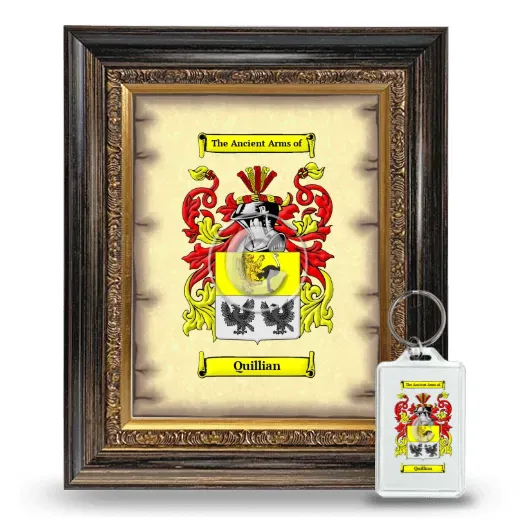 Quillian Framed Coat of Arms and Keychain - Heirloom