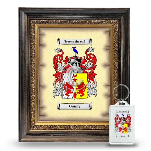 Quinly Framed Coat of Arms and Keychain - Heirloom
