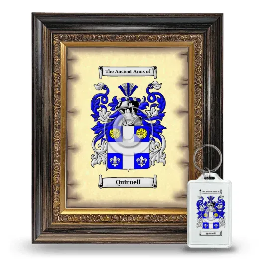 Quinnell Framed Coat of Arms and Keychain - Heirloom