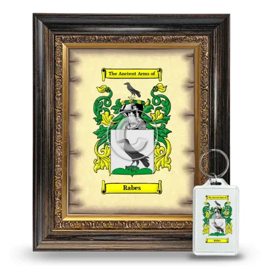 Rabes Framed Coat of Arms and Keychain - Heirloom