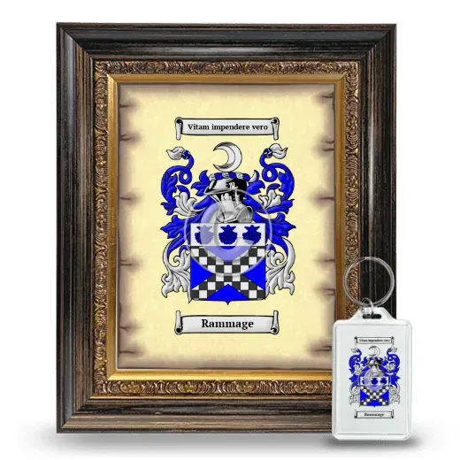 Rammage Framed Coat of Arms and Keychain - Heirloom