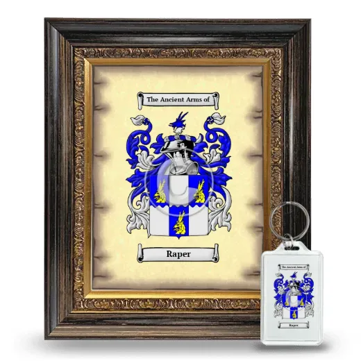Raper Framed Coat of Arms and Keychain - Heirloom
