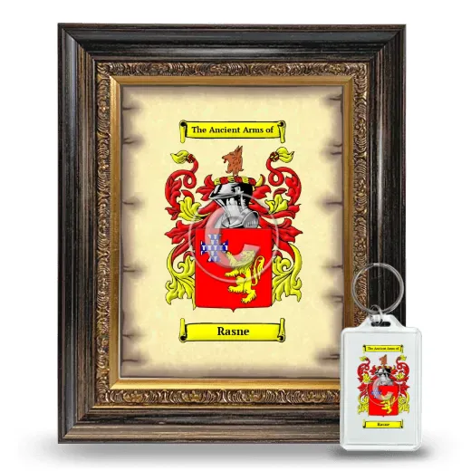 Rasne Framed Coat of Arms and Keychain - Heirloom