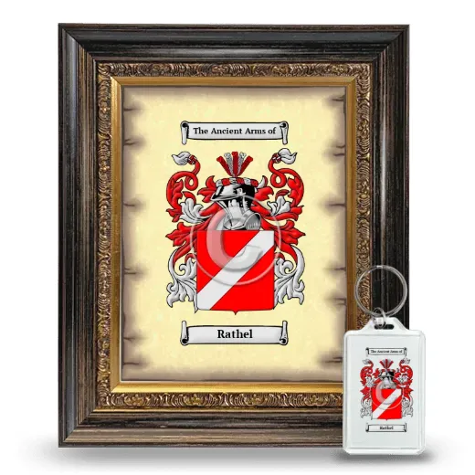 Rathel Framed Coat of Arms and Keychain - Heirloom