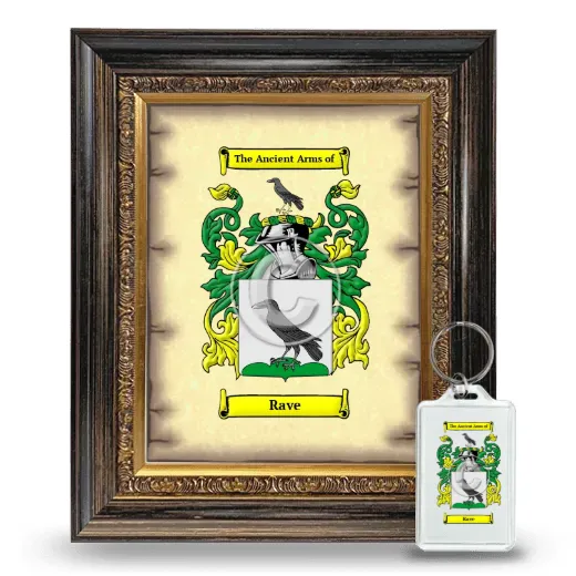 Rave Framed Coat of Arms and Keychain - Heirloom