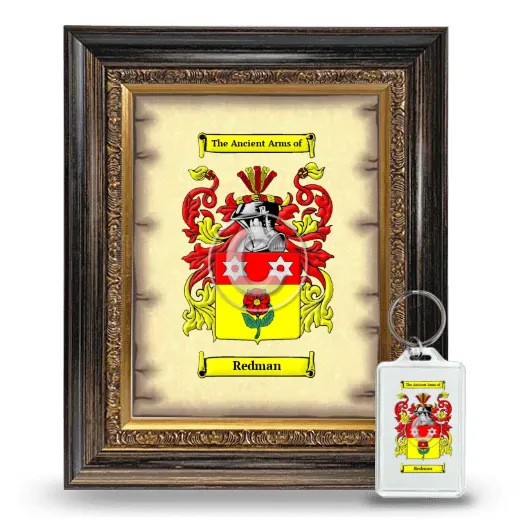 Redman Framed Coat of Arms and Keychain - Heirloom