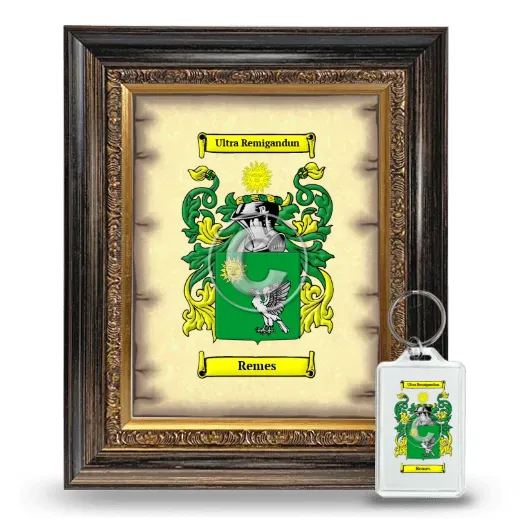 Remes Framed Coat of Arms and Keychain - Heirloom
