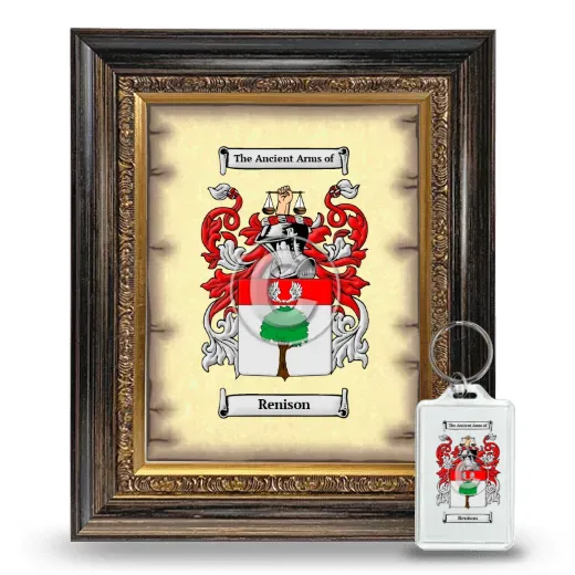 Renison Framed Coat of Arms and Keychain - Heirloom