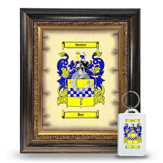 Ret Framed Coat of Arms and Keychain - Heirloom