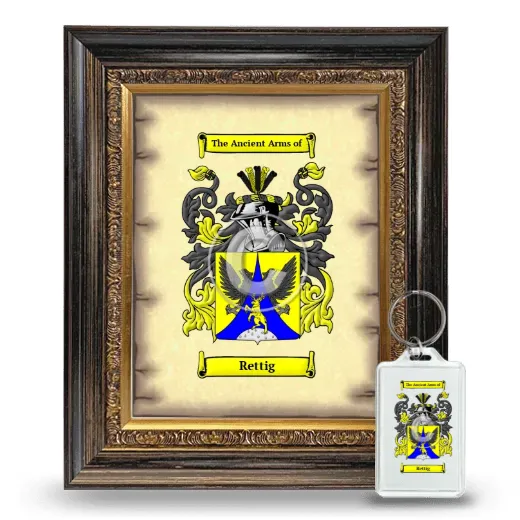 Rettig Framed Coat of Arms and Keychain - Heirloom