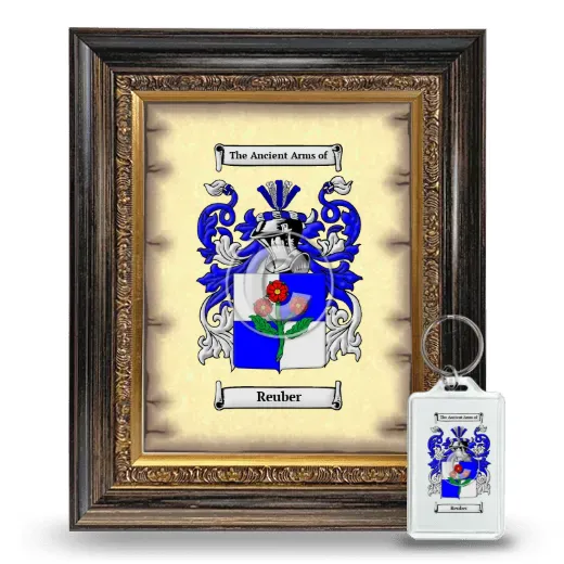 Reuber Framed Coat of Arms and Keychain - Heirloom