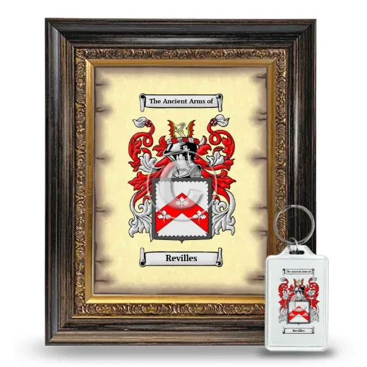 Revilles Framed Coat of Arms and Keychain - Heirloom