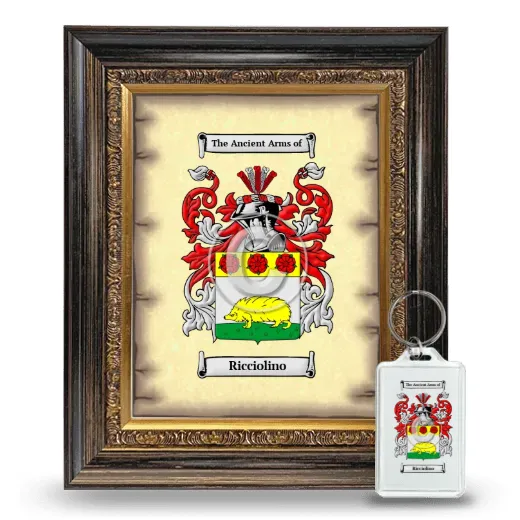Ricciolino Framed Coat of Arms and Keychain - Heirloom