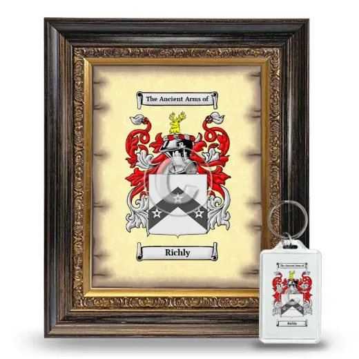Richly Framed Coat of Arms and Keychain - Heirloom