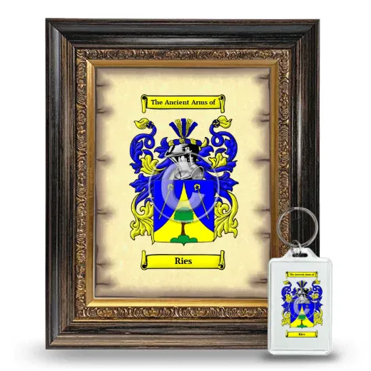Ries Framed Coat of Arms and Keychain - Heirloom