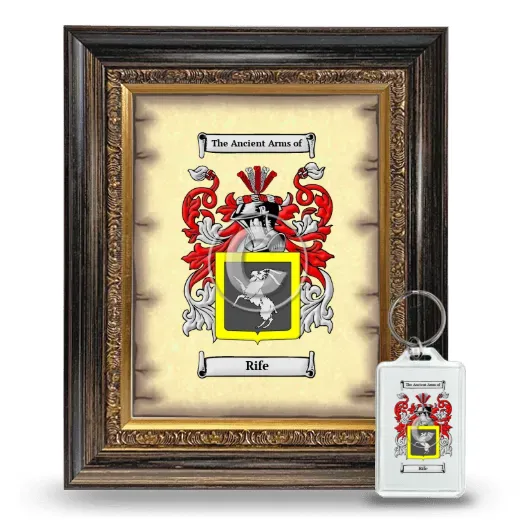 Rife Framed Coat of Arms and Keychain - Heirloom