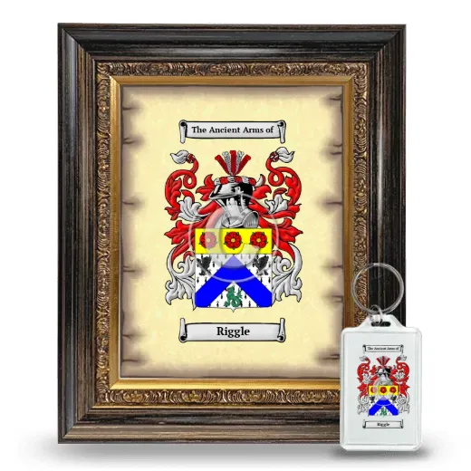 Riggle Framed Coat of Arms and Keychain - Heirloom