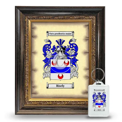 Risely Framed Coat of Arms and Keychain - Heirloom