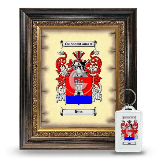 Rius Framed Coat of Arms and Keychain - Heirloom