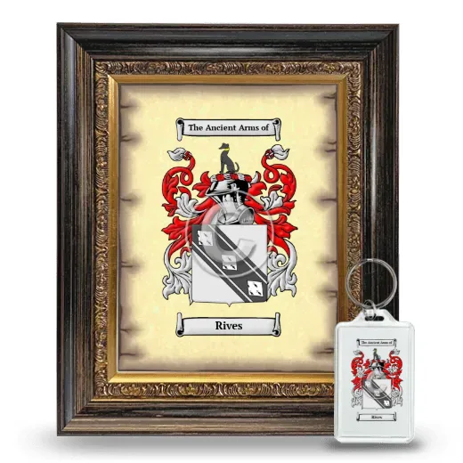 Rives Framed Coat of Arms and Keychain - Heirloom