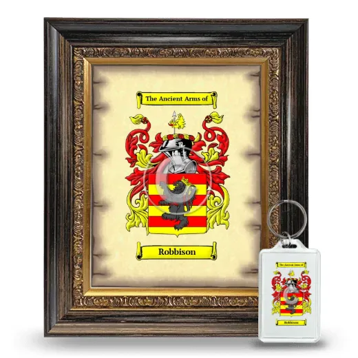 Robbison Framed Coat of Arms and Keychain - Heirloom