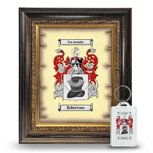 Robertone Framed Coat of Arms and Keychain - Heirloom