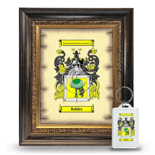 Robles Framed Coat of Arms and Keychain - Heirloom
