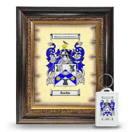 Rochis Framed Coat of Arms and Keychain - Heirloom