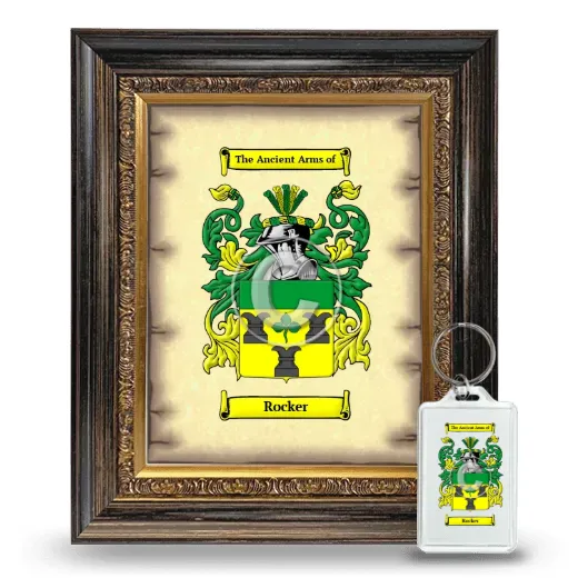 Rocker Framed Coat of Arms and Keychain - Heirloom