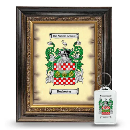 Rockester Framed Coat of Arms and Keychain - Heirloom