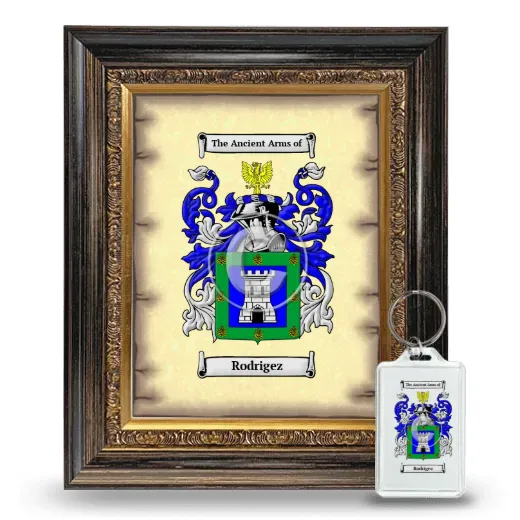 Rodrigez Framed Coat of Arms and Keychain - Heirloom