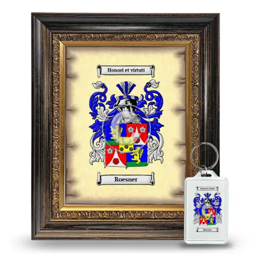 Roesner Framed Coat of Arms and Keychain - Heirloom