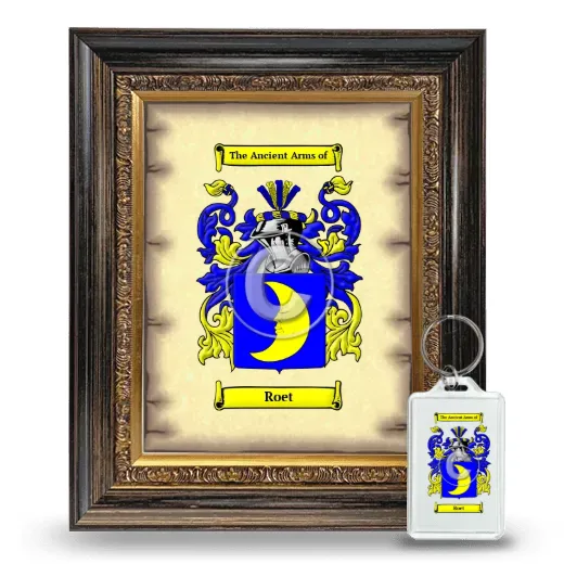 Roet Framed Coat of Arms and Keychain - Heirloom