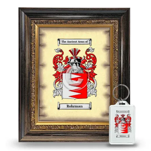 Rohrman Framed Coat of Arms and Keychain - Heirloom