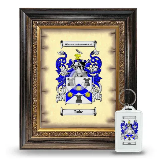 Roke Framed Coat of Arms and Keychain - Heirloom