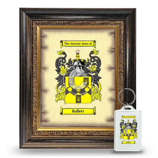 Rollett Framed Coat of Arms and Keychain - Heirloom