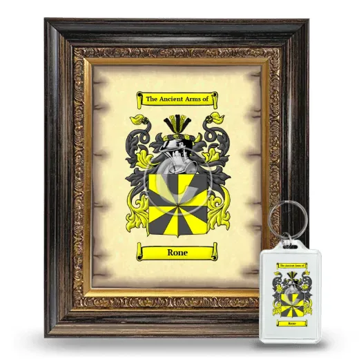 Rone Framed Coat of Arms and Keychain - Heirloom