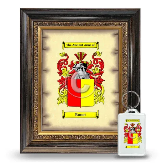 Ronet Framed Coat of Arms and Keychain - Heirloom