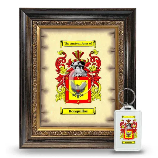 Ronquillos Framed Coat of Arms and Keychain - Heirloom
